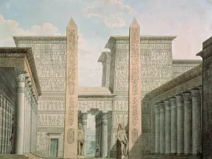 The Entrance to the Temple, Act I scene iii, set design for The Magic Flute' The Entrance to the Temple, Act I scene iii, set design for The Magic Flute'