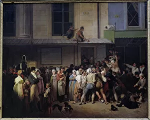 The entrance to the theatre of ambiguous comic has a free representation Painting by Louis Leopold Boilly (1761-1845)
