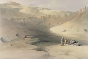 Entrance to the Valley of the Kings, from Egypt and Nubia, engraved by Louis Haghe Entrance to the Valley of the Kings, from Egypt and Nubia, engraved by Louis Haghe