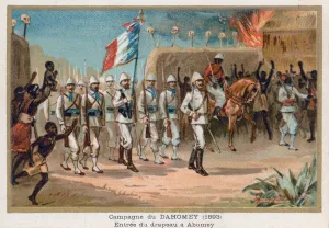 Entry of the French Flag into Abomey (chromolitho) Entry of the French Flag into Abomey (chromolitho)