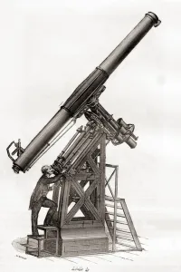 An equatorial telescope in the Paris Observatory, France in the 19th century An equatorial telescope in the Paris Observatory, France in the 19th century