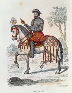 Equestrian Portrait of Francois I (colour litho) Equestrian Portrait of Francois I (colour litho)