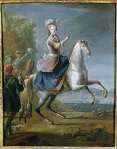 Equestrian Portrait of Maria Leszczynska (1703-68) (oil on canvas) Equestrian Portrait of Maria Leszczynska (1703-68) (oil on canvas)