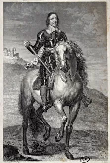 Anthony van (after) Dyck Collection: Equestrian portrait of Olivier Cromwell (1599-1658), English statesman