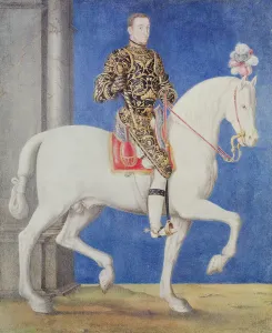 Equestrian Portrait Presumed to be Dauphin Henri II (1519-59) c.1543 (gouache on paper) Equestrian Portrait Presumed to be Dauphin Henri II (1519-59) c.1543 (gouache on paper)