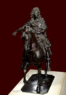 Equestrian statue of King Louis XIV (1638-1715) in lost wax molten bronze - Sculpture by Equestrian statue of King Louis XIV (1638-1715) in lost wax molten bronze - Sculpture by
