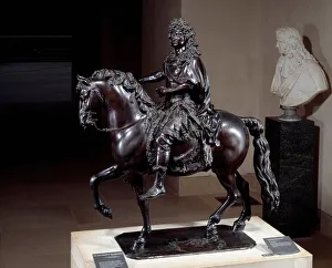 Equestrian statue of King Louis XIV (1638-1715) in bronze melted with lost wax Equestrian statue of King Louis XIV (1638-1715) in bronze melted with lost wax