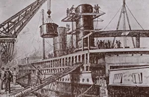 Gangplank Gallery: Erecting the funnels (litho)