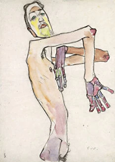 Erwin Dominik Osen (1891-1970) as Nude with Crossed Arms par Schiele, Egon (1890-1918)