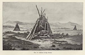 Eskimo lodge burial (engraving)