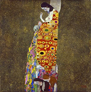 Espoir II (Hope II). Peinture de Gustav Klimt (1862-1918), huile sur toile, or et collage, 1907-1908. Art autrichien, debut 20e siecle. MOMA (Museum of Modern Art), New York (USA)
