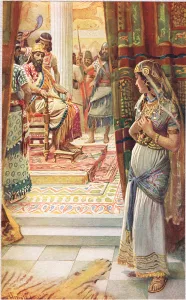 Esther, illustration from Women of the Bible, published by The Religious Tract Esther, illustration from Women of the Bible, published by The Religious Tract