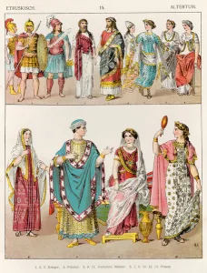 Etruscan Dress, from Trachten der Voelker, 1864 (colour litho) Etruscan Dress, from Trachten der Voelker, 1864 (colour litho)