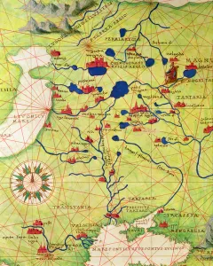 Detail from Europe and Central Asia, from an Atlas of the World in 33 Maps, Venice Detail from Europe and Central Asia, from an Atlas of the World in 33 Maps, Venice