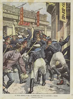 European Civilization in China, an Episode from the Life of a Garrison in Beijing (Colour Litho)