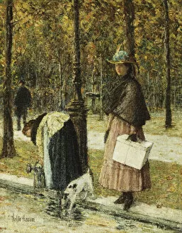 Childe Hassam Gallery: Evening, Champs-Elysees (Near the Louvre), 1898 (oil on canvas)