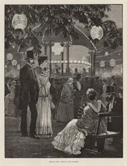 Evening fete for the benefit of the London Hospitals - Music in the gardens (engraving) Evening fete for the benefit of the London Hospitals - Music in the gardens (engraving)
