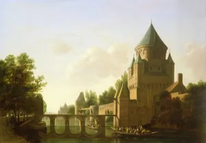 Evening View of the Kleine Houtpoort in Haarlem (panel) Evening View of the Kleine Houtpoort in Haarlem (panel)
