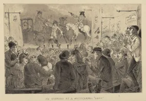 An evening at a Whitechapel Gaff (colour litho) An evening at a Whitechapel Gaff (colour litho)