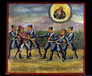 Ex-voto (ex voto) Sicilian: ' The carabiner Manna by miracle does not lose his life on 27/08/1872'