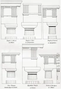 Examples of the Doric orders of Greek architecture, from The National Encyclopaedia Examples of the Doric orders of Greek architecture, from The National Encyclopaedia