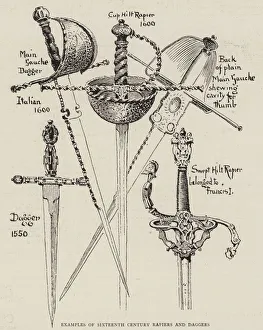 Examples of Sixteenth Century Rapiers and Daggers (litho) Examples of Sixteenth Century Rapiers and Daggers (litho)