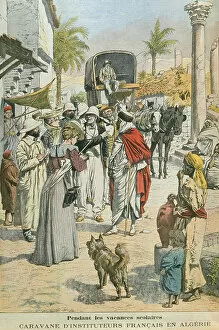Exploring Gallery: An Excursion of French School Teachers in Algeria, illustration from Le Petit Journal, c