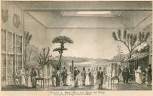 Exhibition of Modern Mexico at the Egyptian Hall, Piccadilly, London (engraving) Exhibition of Modern Mexico at the Egyptian Hall, Piccadilly, London (engraving)