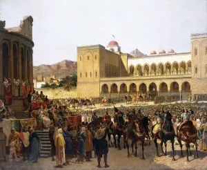 The Exit of Ruggero I, King of Sicily, from the Palazzo Reale, (oil on canvas) The Exit of Ruggero I, King of Sicily, from the Palazzo Reale, (oil on canvas)