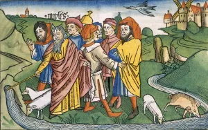 Exodus 17 1-7 Moses makes the water flow from the Rocks of Hareb Exodus 17 1-7 Moses makes the water flow from the Rocks of Hareb
