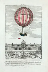 Experience du globe aerostatique du MM. Charles et Robert au Jardin des Thuileries le 1er Experience du globe aerostatique du MM. Charles et Robert au Jardin des Thuileries le 1er