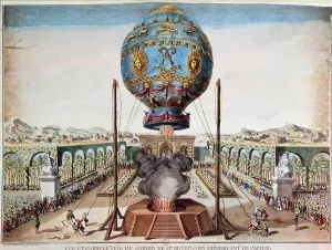 Experience of the Montgolfiere brothers on 19 October 1783 in the garden of Monsieur Experience of the Montgolfiere brothers on 19 October 1783 in the garden of Monsieur