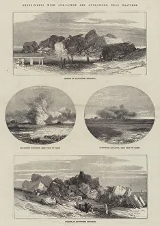 Experiments with Gun-Cotton and Gunpowder, near Hastings (engraving) Experiments with Gun-Cotton and Gunpowder, near Hastings (engraving)