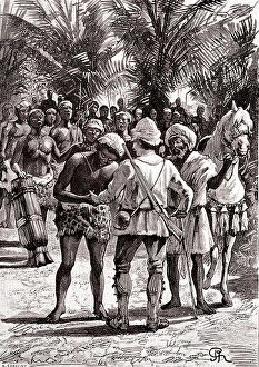 Salute Collection: Explorer in the great lakes in Sudan. 1888 (engraving)