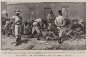 The Explosion of the Powder Magazine at Buluwayo, Tending the Injured (litho) The Explosion of the Powder Magazine at Buluwayo, Tending the Injured (litho)