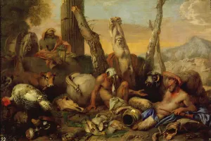 The Fable of Diogenes, looking with a lantern for a good man (oil on canvas) The Fable of Diogenes, looking with a lantern for a good man (oil on canvas)