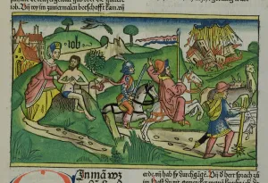 Facsimile copy of Job: Frontispiece, Job being scolded by his wife Facsimile copy of Job: Frontispiece, Job being scolded by his wife