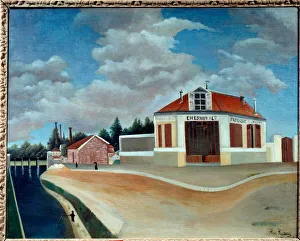Factory of chairs in Alfortville Painting by Henri Rousseau dit le Douanier Rousseau Factory of chairs in Alfortville Painting by Henri Rousseau dit le Douanier Rousseau