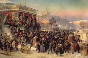 Fair Booths on Admiralty Square, St. Petersburg, 1869 (oil on canvas) Fair Booths on Admiralty Square, St. Petersburg, 1869 (oil on canvas)