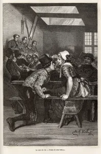 On fair days, the peasants offer to drink sweet liqueurs to young girls On fair days, the peasants offer to drink sweet liqueurs to young girls