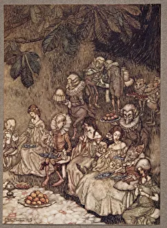 The fairies sit round on mushrooms, and at first they are well behaved The fairies sit round on mushrooms, and at first they are well behaved