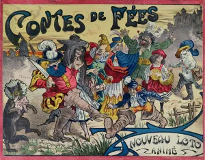 Fairy tale characters painted on the box lid of a game of lotto Fairy tale characters painted on the box lid of a game of lotto