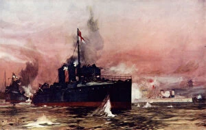 The 'Fame'in the Attack on Taku, 1900 (colour litho)