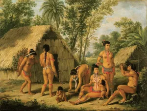 A family of Charaibes in the Island of St. Vincent (oil on canvas) A family of Charaibes in the Island of St. Vincent (oil on canvas)