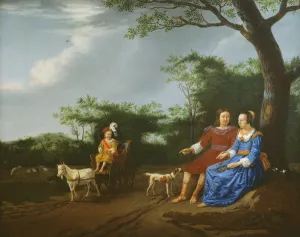 A Family Group in a Landscape, 1655 (oil on canvas) A Family Group in a Landscape, 1655 (oil on canvas)