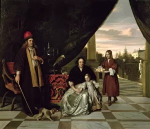 Images Dated 4th April 2008: Family Portrait on a Terrace, 1667