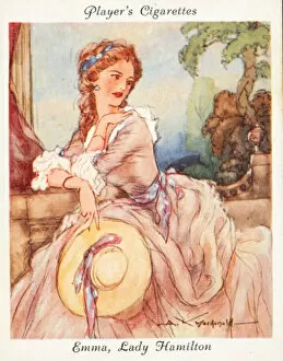 Famous Beauties: Emma, Lady Hamilton (colour litho)