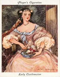 Famous Beauties: Lady Castlemaine (colour litho)