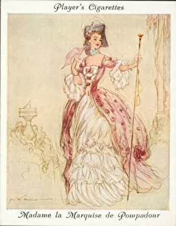 Famous Beauties: Madame la Marquise de Pompadour (colour litho)