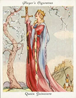 Famous Beauties: Queen Guinevere (colour litho)